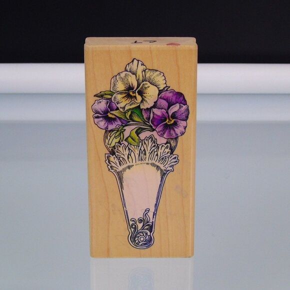 Pansy Fan Flower Stamp Cynthia Hart Design Rubber Stampede 2885F Arts Crafts - Picture 1 of 6